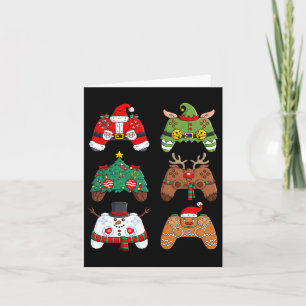Tarjeta Navidades de control de juegos de Santa Elf se bur
