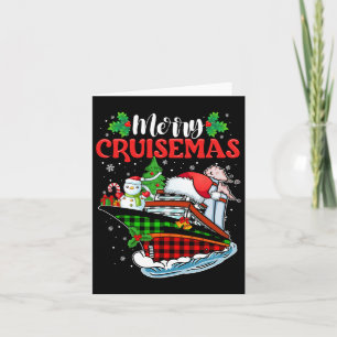 Tarjeta Navidades de crucero para familias divertidos