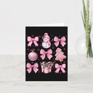 Tarjeta Navidades de cuqueta rosada arcos Santa Gingerbrea
