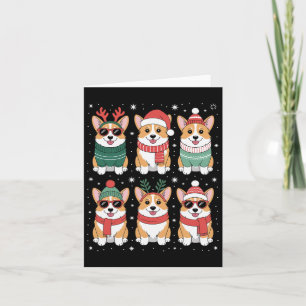Tarjeta Navidades de Cute Corgi Santa Hat