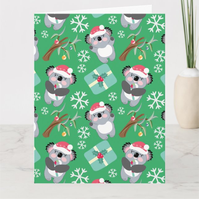 Tarjeta Navidades de Cute Koala (Anverso)
