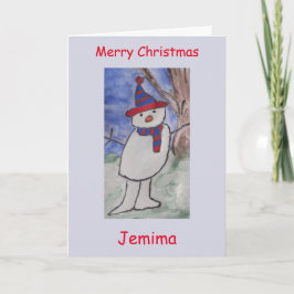Tarjeta Navidades de Cute Snowman