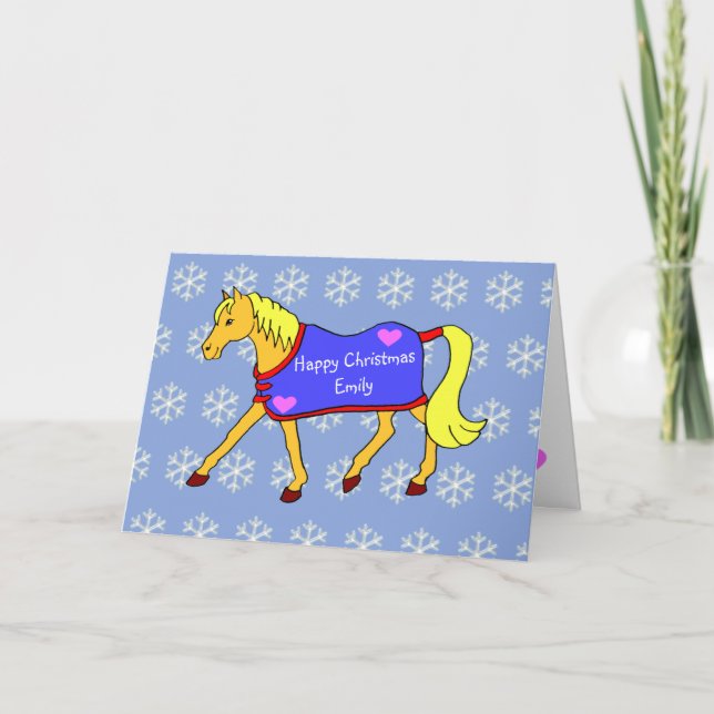 Tarjeta Navidades de Cute Trotting Pony (Anverso)