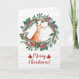 Tarjeta Navidades de Cute Woodland Fox
