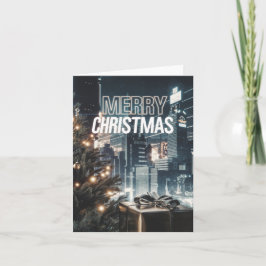 Tarjeta Navidades de Cyberpunk