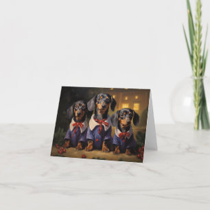 Tarjeta Navidades de Dachshund