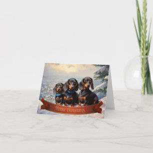 Tarjeta Navidades de Dachshund