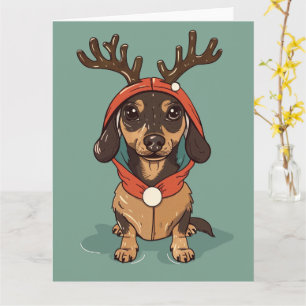 Tarjeta Navidades de Dachshund