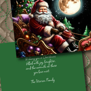 Tarjeta Navidades de dibujo de Pastel Duro en Santa Claus 