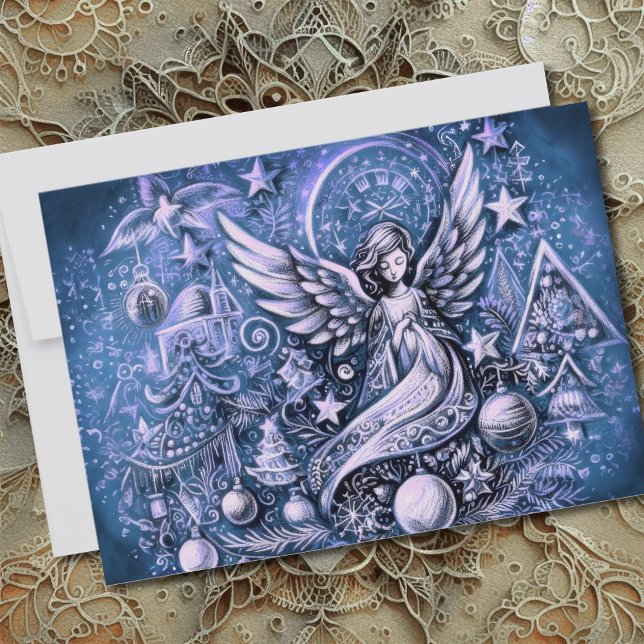 Tarjeta Navidades de dibujo de pasto duro Angel Blue (Subido por el creador)