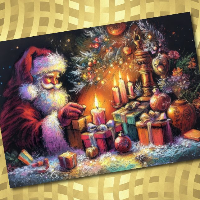 Tarjeta Navidades de dibujo del Pastel duro celebran Santa (Subido por el creador)