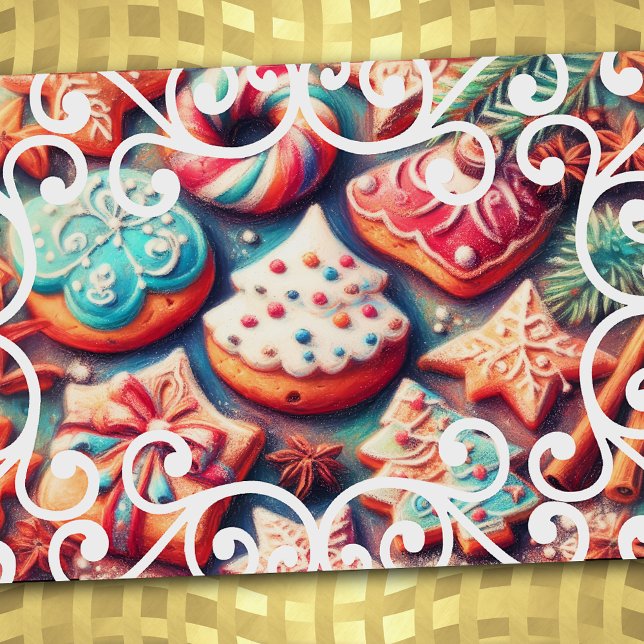 Tarjeta Navidades de dibujo del pastel duro Motif Holiday  (Subido por el creador)
