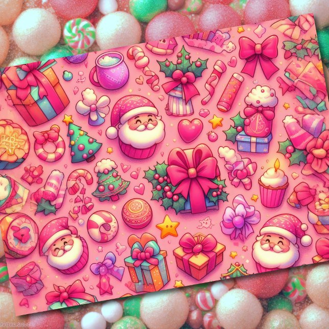 Tarjeta Navidades de dibujo Motifs Pink (Subido por el creador)