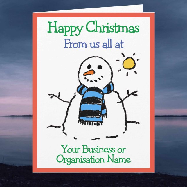 Tarjeta Navidades de diseño de Snowman Business o Organiza (Subido por el creador)