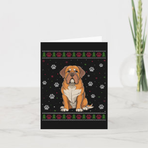 Tarjeta Navidades de Dogue de Bordeaux Sweater Xmas Mascot