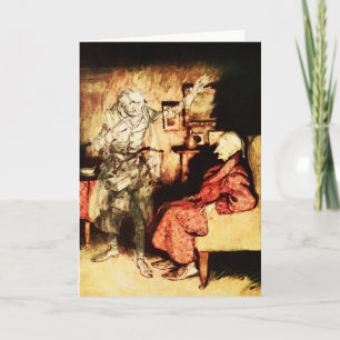 Tarjeta Navidades de Ebenezer Scrooge Carol Vintage