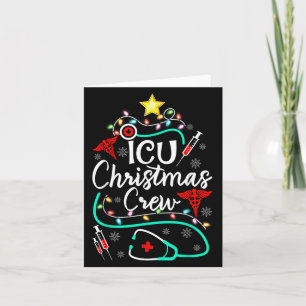 Tarjeta Navidades de enfermería de Icu Crew Enfermería Árb