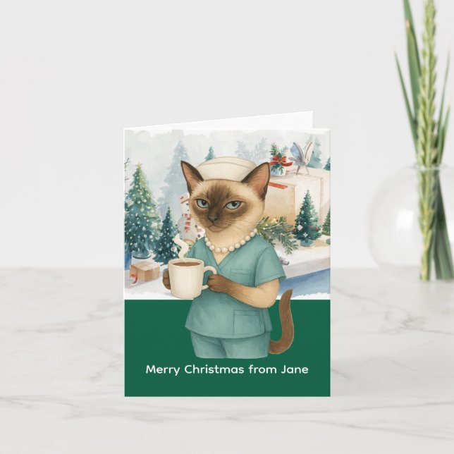 Tarjeta Navidades de enfermería en el lugar de trabajo (Anverso)