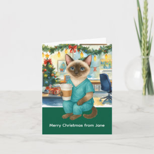 Tarjeta Navidades de enfermería en el lugar de trabajo