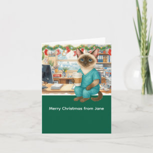 Tarjeta Navidades de enfermería en el lugar de trabajo