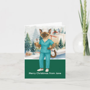 Tarjeta Navidades de enfermería en el lugar de trabajo