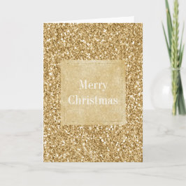Tarjeta Navidades de esparkle Purpurina Glitz Gold