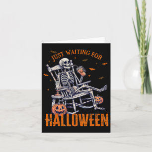 Tarjeta Navidades De Esqueleto Diseñan Esperando Halloween