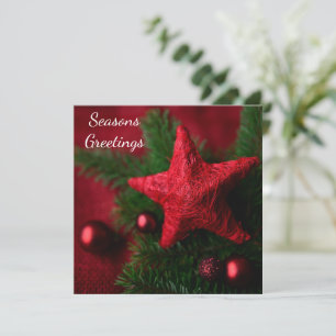 Tarjeta Navidades de Estrella Roja saludo