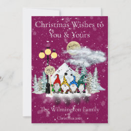 Tarjeta Navidades de familia del Cuarteto Elf festivo