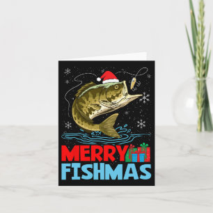Tarjeta Navidades de Feliz Pescado en vacaciones