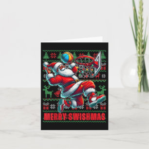 Tarjeta Navidades de Feliz Swishmas Baloncesto Juvenil Feo