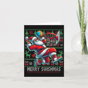 Tarjeta Navidades de Feliz Swishmas Baloncesto Juvenil Feo