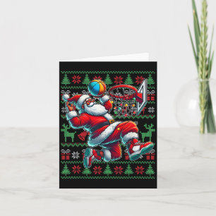 Tarjeta Navidades de Feliz Swishmas Baloncesto Juvenil Feo