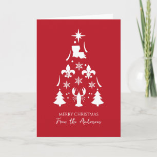 Tarjeta Navidades de festividades en Cajún Rojo