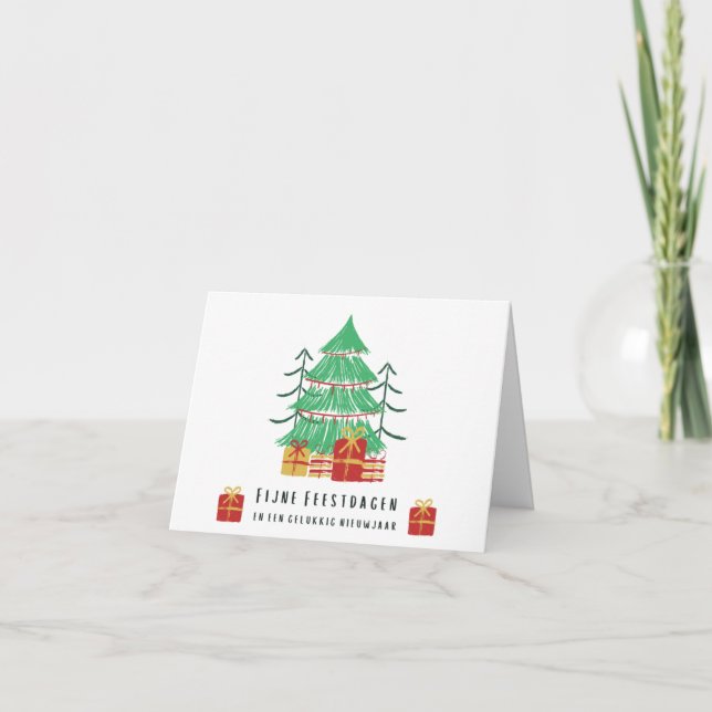 Tarjeta Navidades de Fijne Feestdagen (kerstkaart) Países  (Anverso)