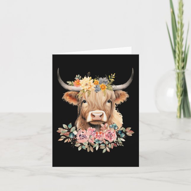 Tarjeta Navidades de flores de vaca de bebé (Anverso)