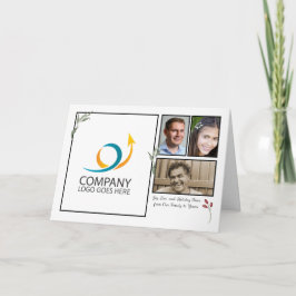 Tarjeta Navidades de fotografía con el logotipo "Business