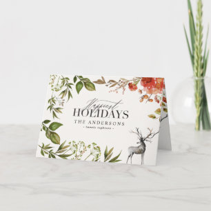 Tarjeta Navidades de fotografía de follaje acuático
