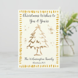 Tarjeta Navidades de fotografía de la familia de los Árbol