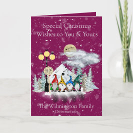 Tarjeta Navidades de fotografía de la familia Elf Quartet