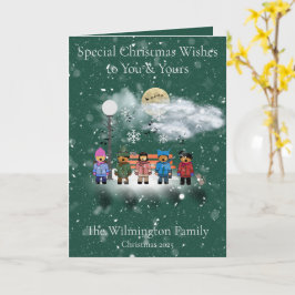 Tarjeta Navidades de fotografía de la familia Quintet de N