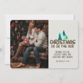 Tarjeta Navidades De Fotografía De Retro Groovy Están En E