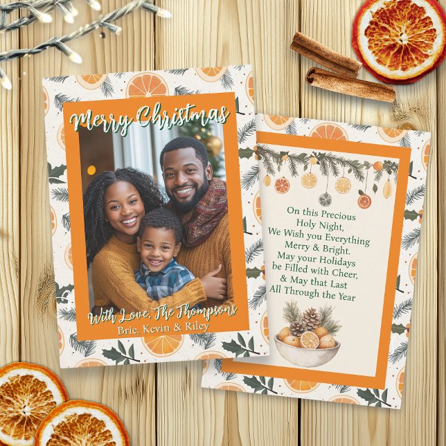 Tarjeta Navidades de fotografía familiares con temas de cí (Subido por el creador)