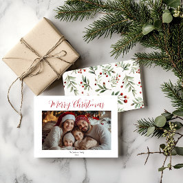 Tarjeta Navidades de fotografía familiares personalizables
