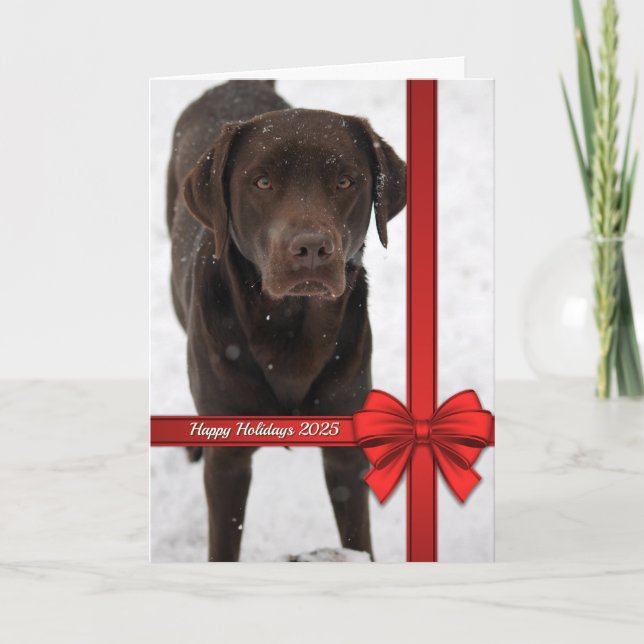 Tarjeta Navidades de fotografía marco de cinta de vacacion (Anverso)