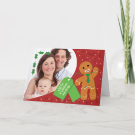 Tarjeta Navidades de fotografía personalizados Gingerbread