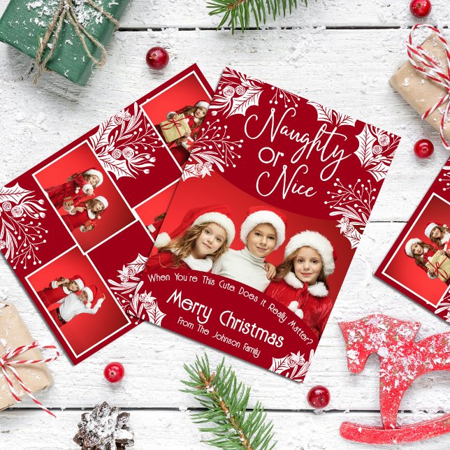 Tarjeta Navidades de fotografía traviesos o graciosos (Subido por el creador)