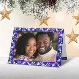 Tarjeta Navidades de fotografía únicos de paz púrpura y al