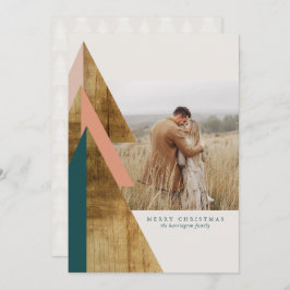 Tarjeta Navidades de fotos de árbol de Navidad mínimo ruso