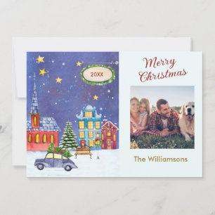 Tarjeta Navidades de fotos de la acogedora escena de la al